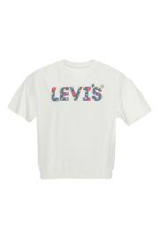 Levi's® White Floral Logo Cropped  T-Shirt - Image 1 of 3