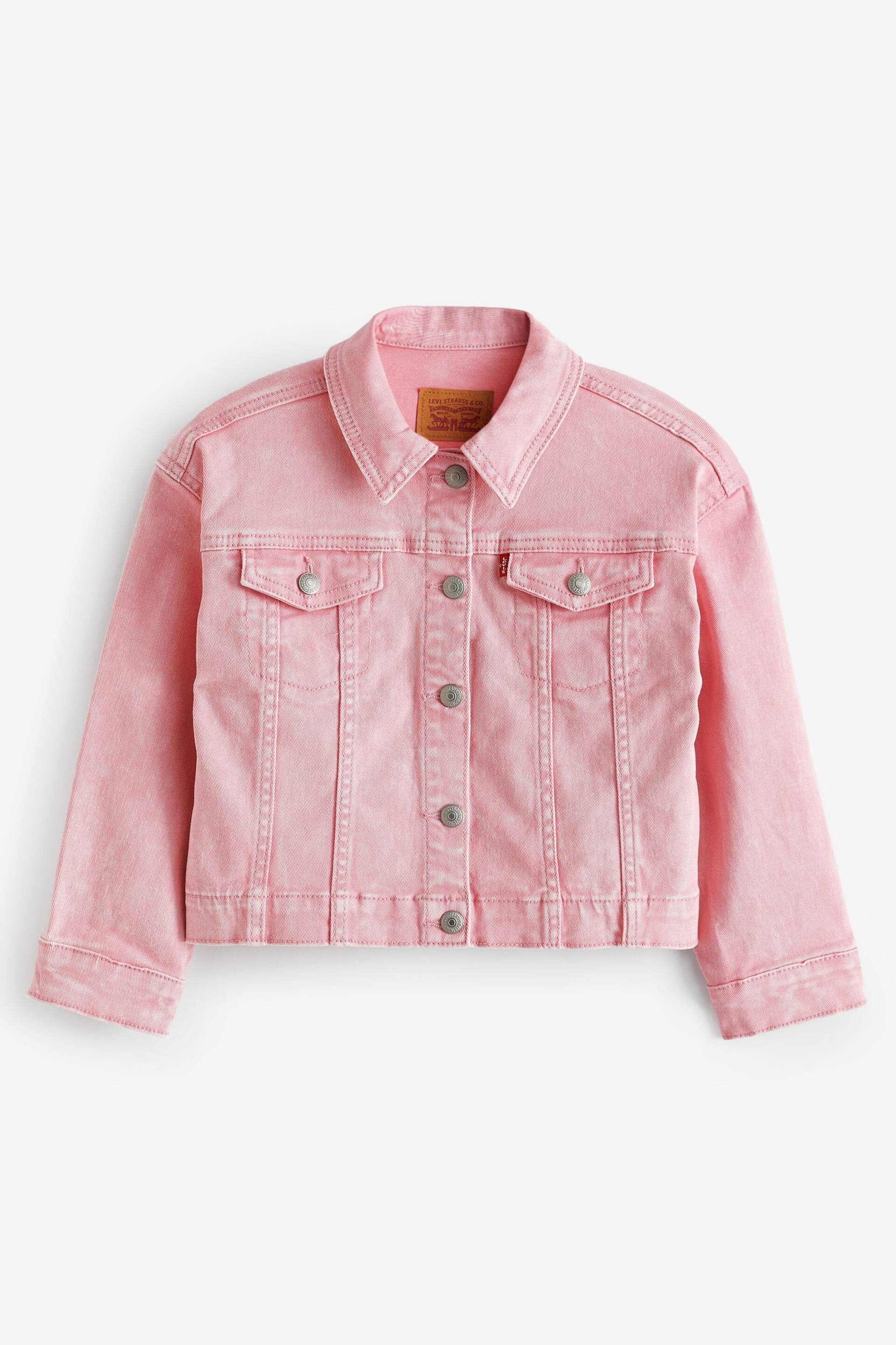 Levi's® Pink Cropped Denim Trucker Jacket - Image 1 of 4