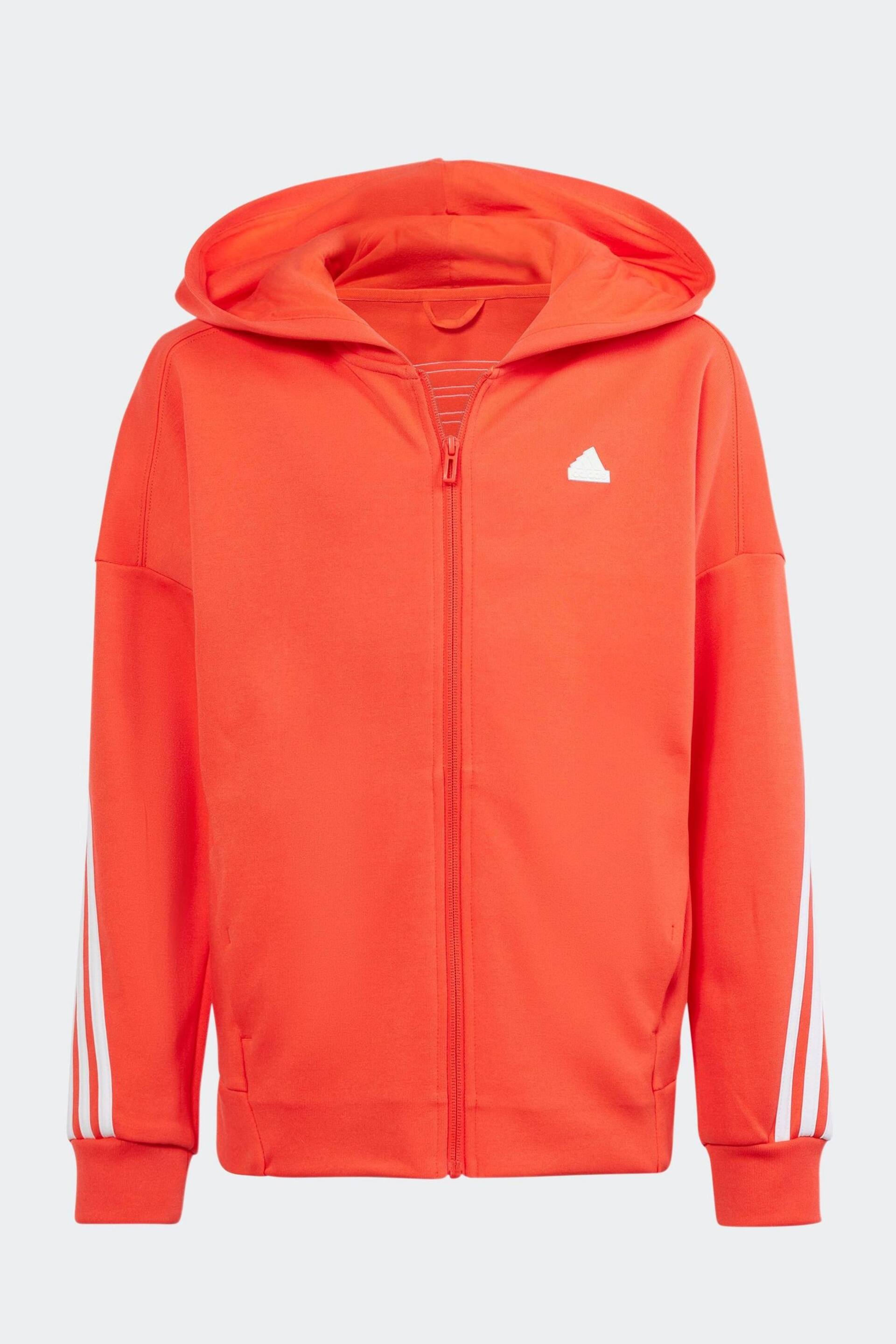 adidas Red Sportswear Future Icons 3-Stripes Full-Zip Hooded Track Top - Image 1 of 5