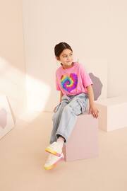 Bright Pink Sequin Heart T-Shirt (3-16yrs) - Image 4 of 8