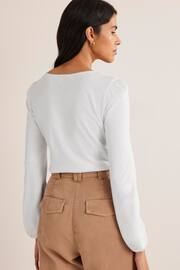 Boden White Supersoft Long Sleeve Top - Image 2 of 5