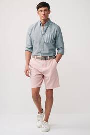 Pink Linen Cotton Chino Shorts with Belt Included - Image 2 of 8