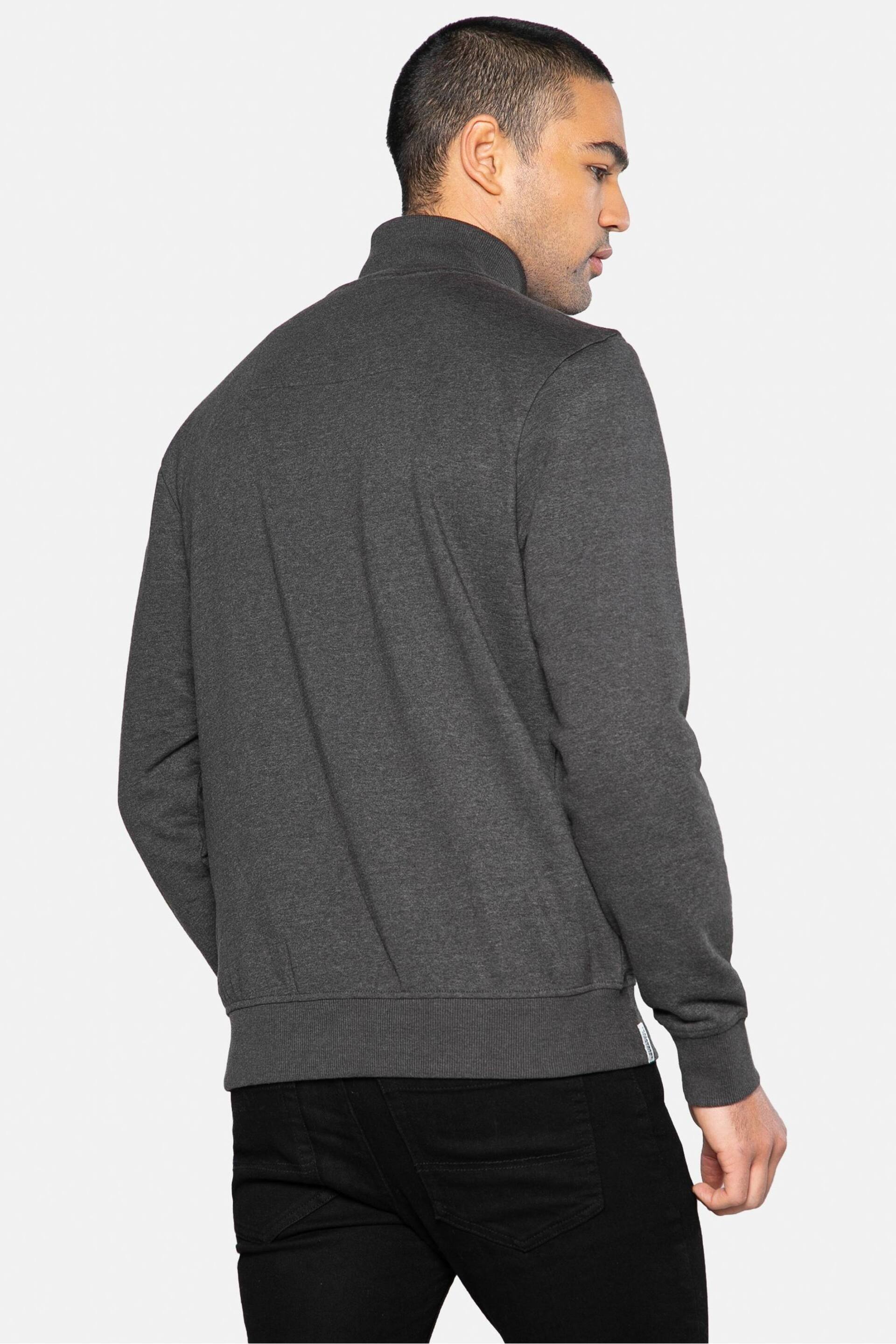 Threadbare Grey Zip Through Fleece Sweatshirt - Image 2 of 5