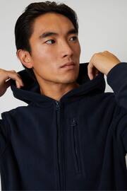 Threadbare Blue Micro Fleece Zip Through Hooded Jacket - Image 4 of 4