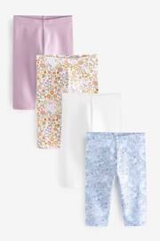 Pink/Blue/Pretty Ditsy Floral Print Cropped Leggings 4 Pack (3-16yrs) - Image 1 of 7