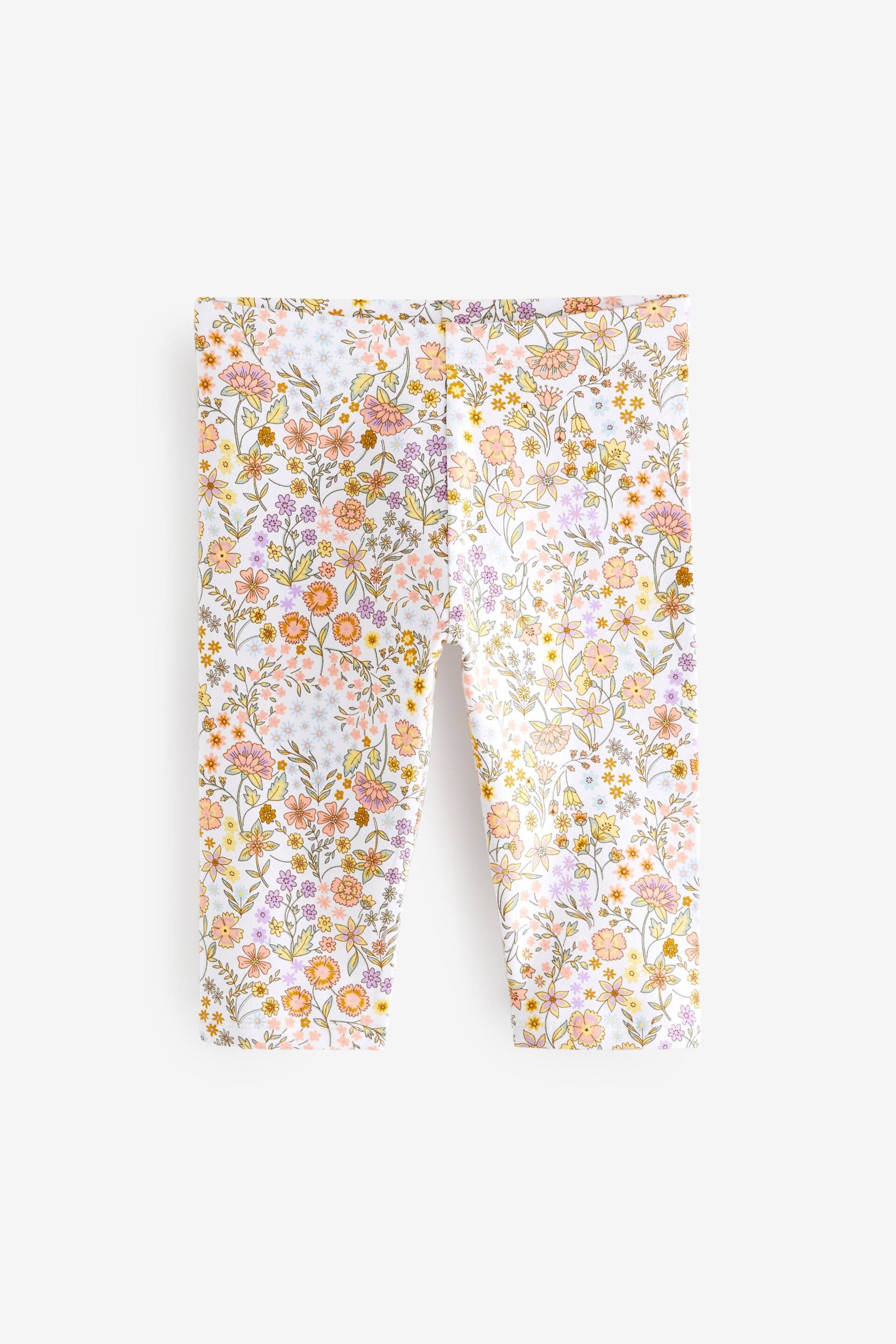 Pink/Blue/Pretty Ditsy Floral Print Cropped Leggings 4 Pack (3-16yrs) - Image 2 of 7