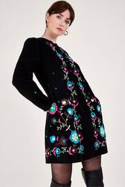 Monsoon Black Cord Embroidered Kim Short Dress - Image 3 of 5