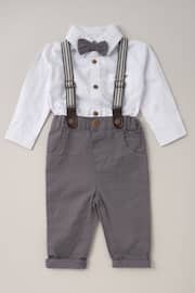 Little Gent Baby Mock Shirt Bodysuit and Braces Cotton Dungarees - Image 1 of 5