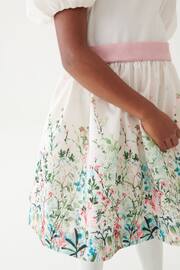 Laura Ashley Green/Ecru Girls Pointon Fields Taffeta Floral Prom Dress - Image 16 of 23