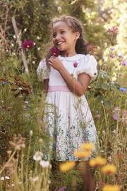 Laura Ashley Green/Ecru Girls Pointon Fields Taffeta Floral Prom Dress - Image 6 of 23