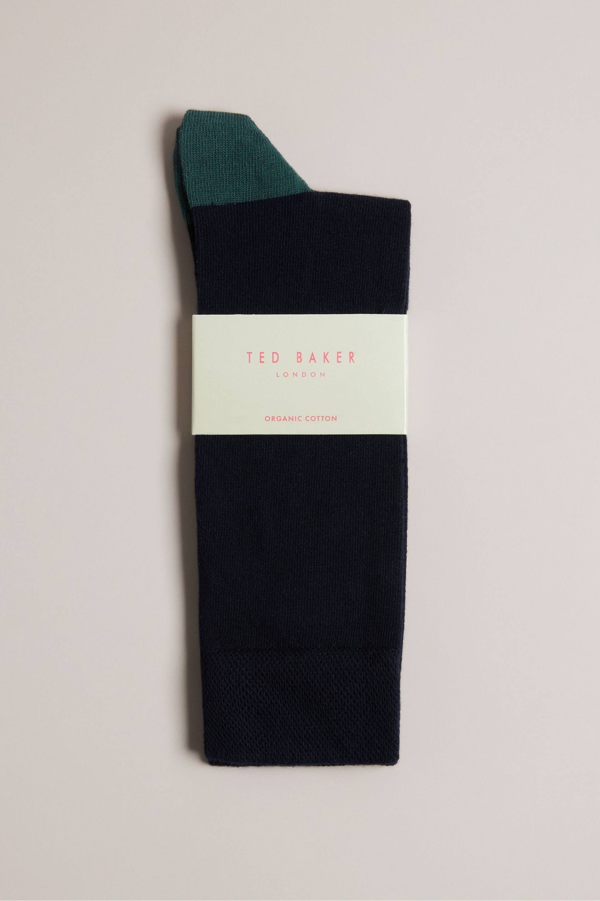 Ted Baker Blue Corecol Socks With Contrast Colour Heel And Toe - Image 2 of 3