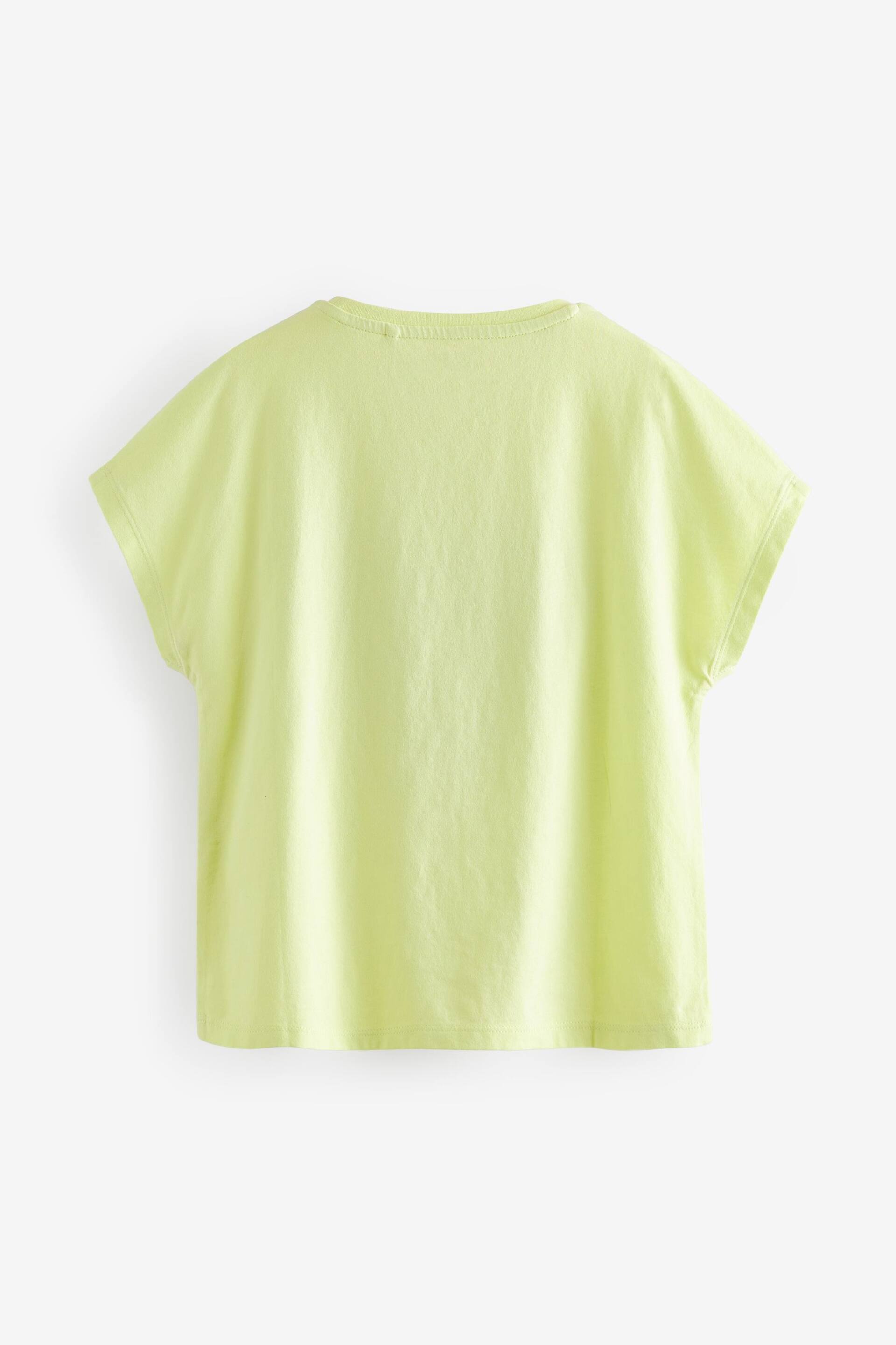 Lime Green Heart Sequin T-Shirt (3-16yrs) - Image 6 of 7