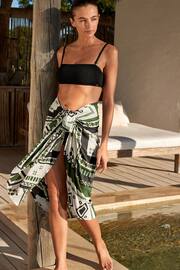 White Geo Sarong Beach Skirt Cover-Up - Image 2 of 7