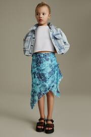 Multi Blue Floral Printed Asymmetric Skirt (3-16yrs) - Image 1 of 8