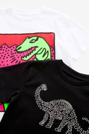 Black/White Dino Graphic Short Sleeve T-Shirts 2 Pack (3-16yrs) - Image 3 of 3