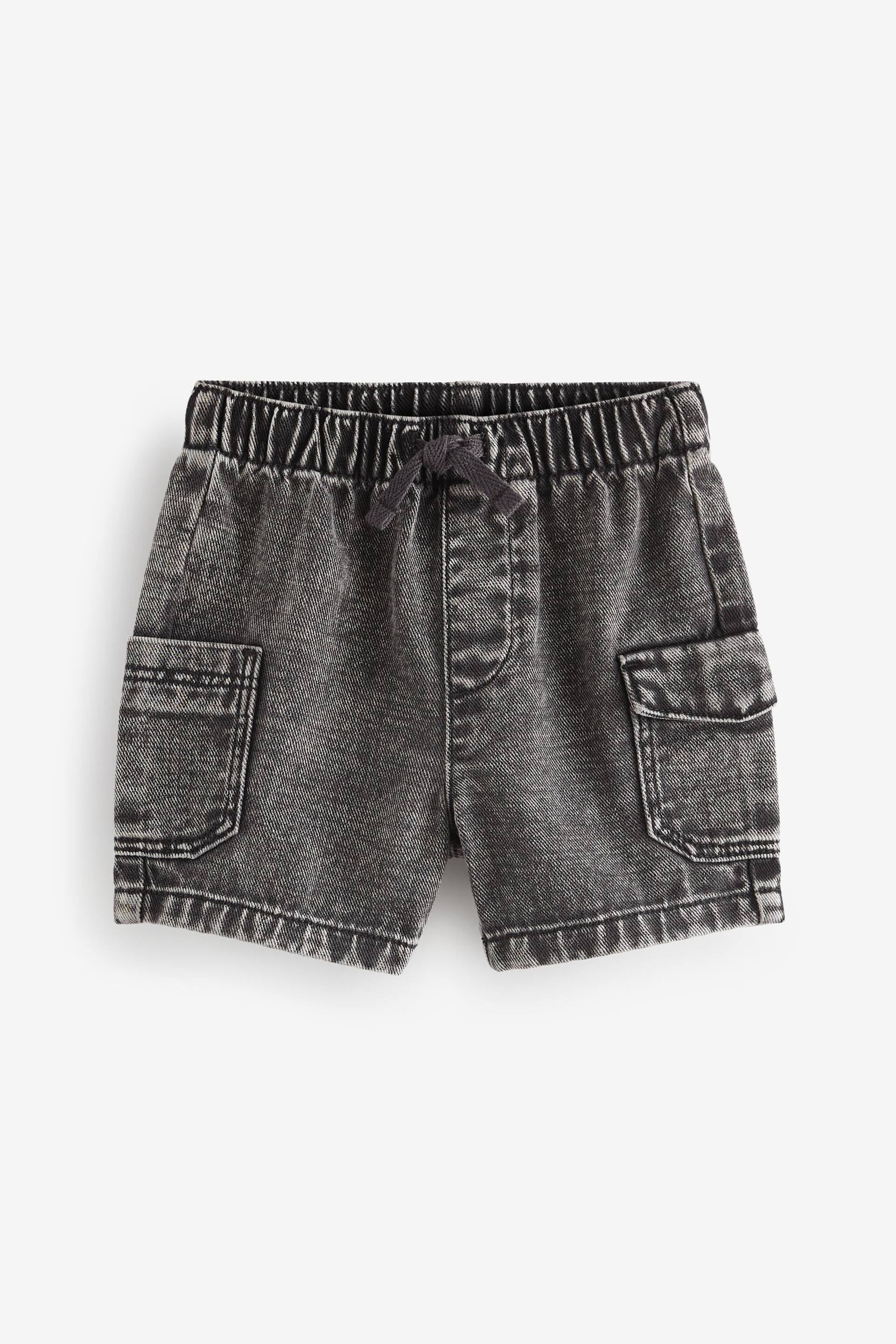 Grey Cargo Pull-On Denim Shorts (3mths-7yrs) - Image 4 of 6