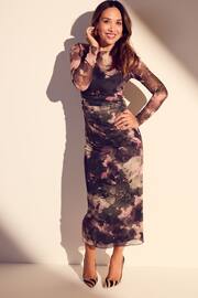 Myleene Klass Purple Printed Mesh Dress - Image 2 of 8