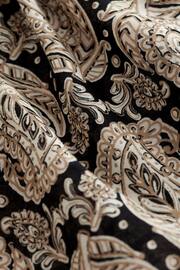 Black/Brown Paisley Print Shirred Waist Mini Dress - Image 6 of 6