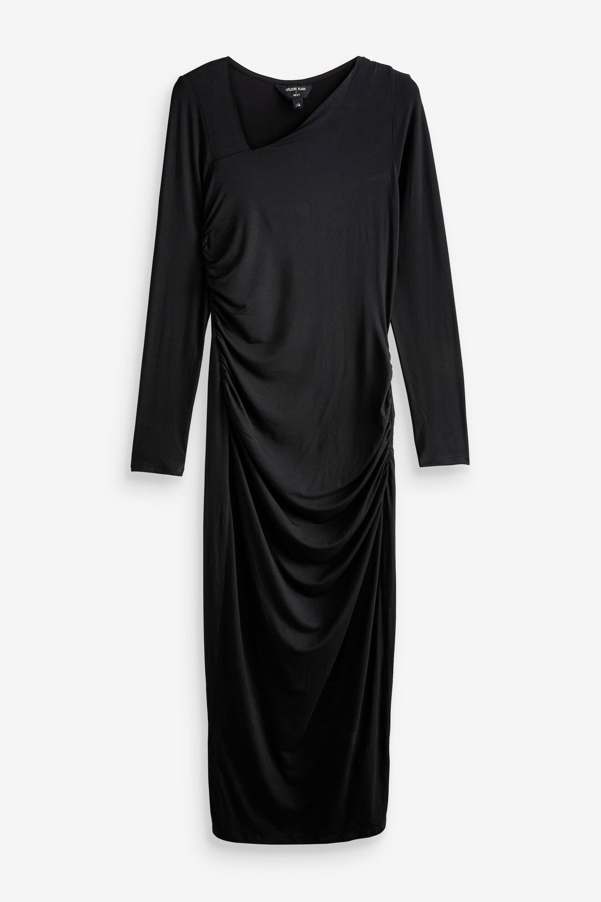 Myleene Klass Black Jersey Rouched Long Sleeve Bodycon Dress - Image 6 of 6