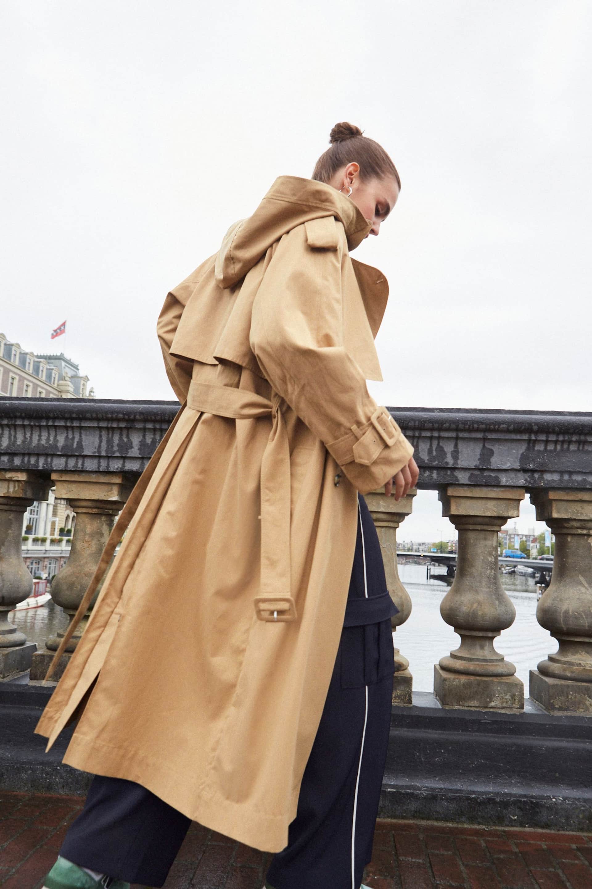Camel Natural Belted Trench Coat - Image 2 of 7