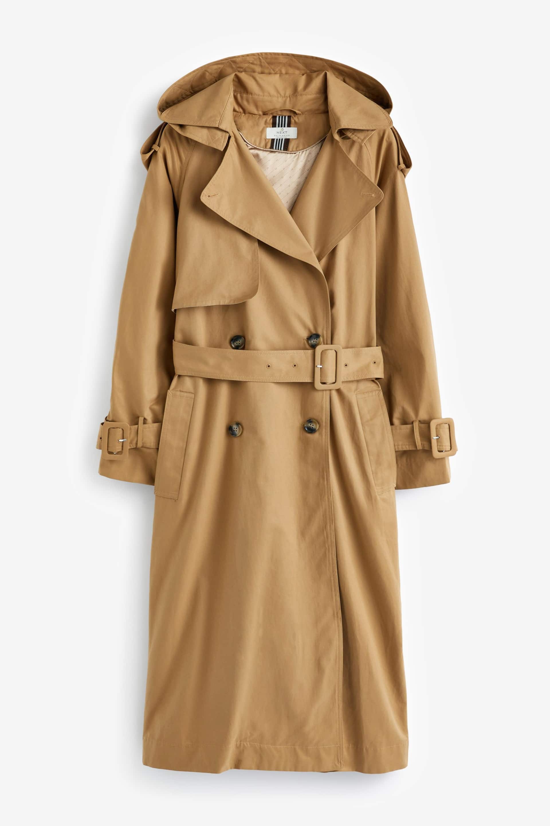 Camel Natural Belted Trench Coat - Image 5 of 7