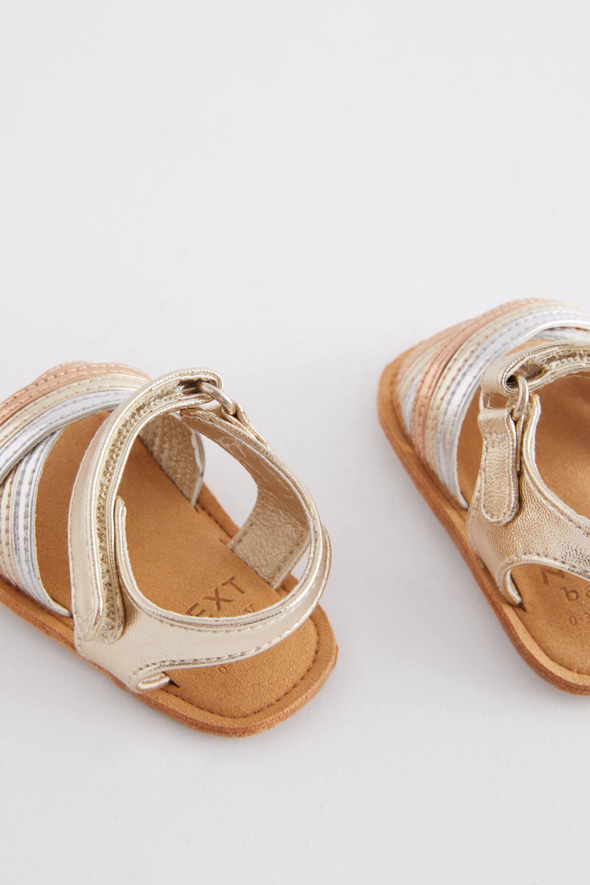 Gold Cross Strap Baby Sandals (0-24mths) - Image 3 of 5