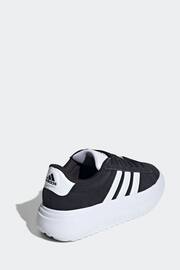 adidas Black Grand Court Platform Suede Shoes - Image 2 of 10