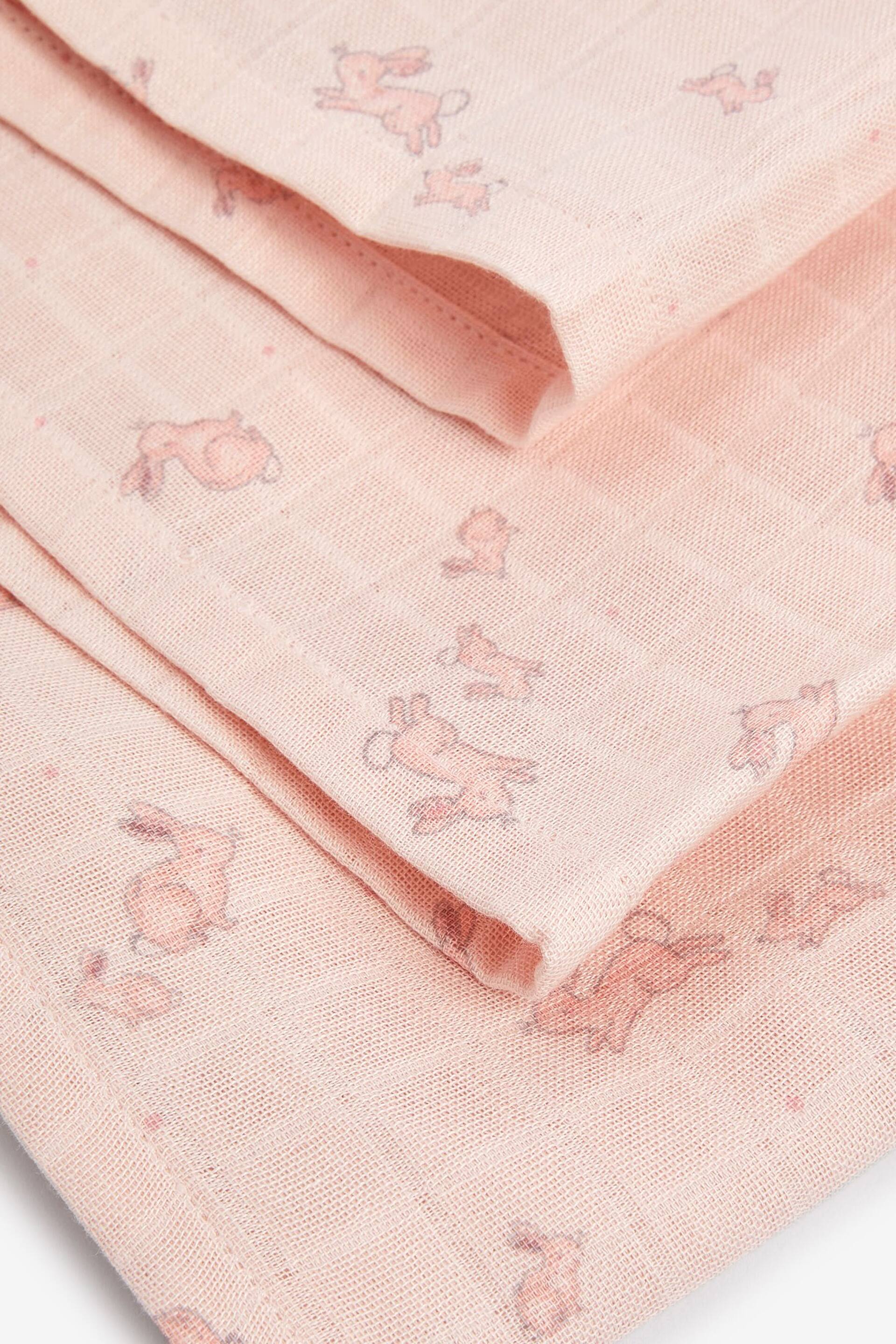 Pink Rabbit Baby Muslin Cloths 4 Packs - Image 6 of 6