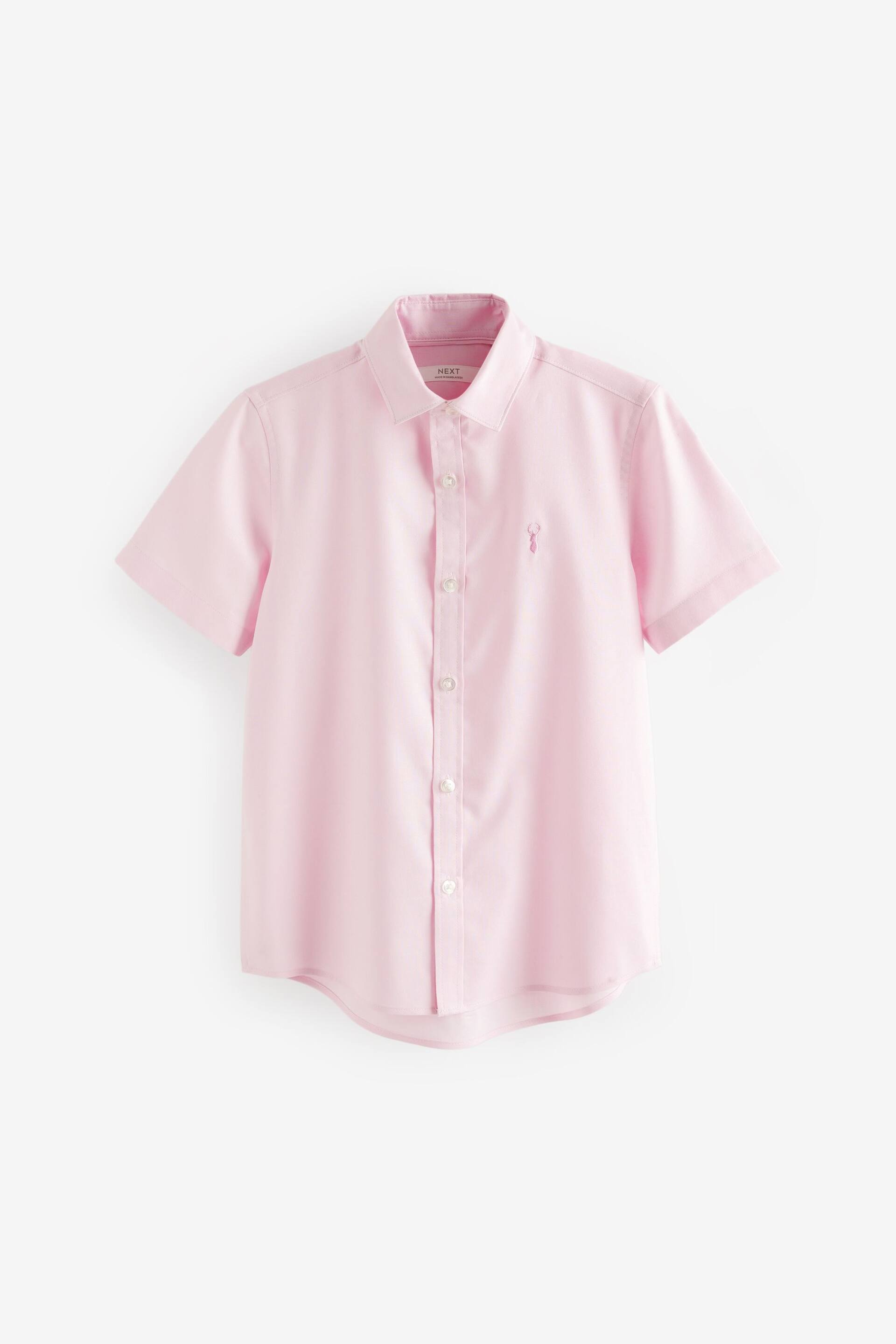 Pink Short Sleeve Cotton Rich Oxford Shirt (3-16yrs) - Image 1 of 3