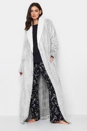Long Tall Sally Grey Contrast Shawl Collar Wellsoft Maxi Robe - Image 4 of 4