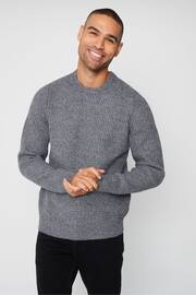 Threadbare Grey Crew Neck Knitted Jumper - Image 1 of 5