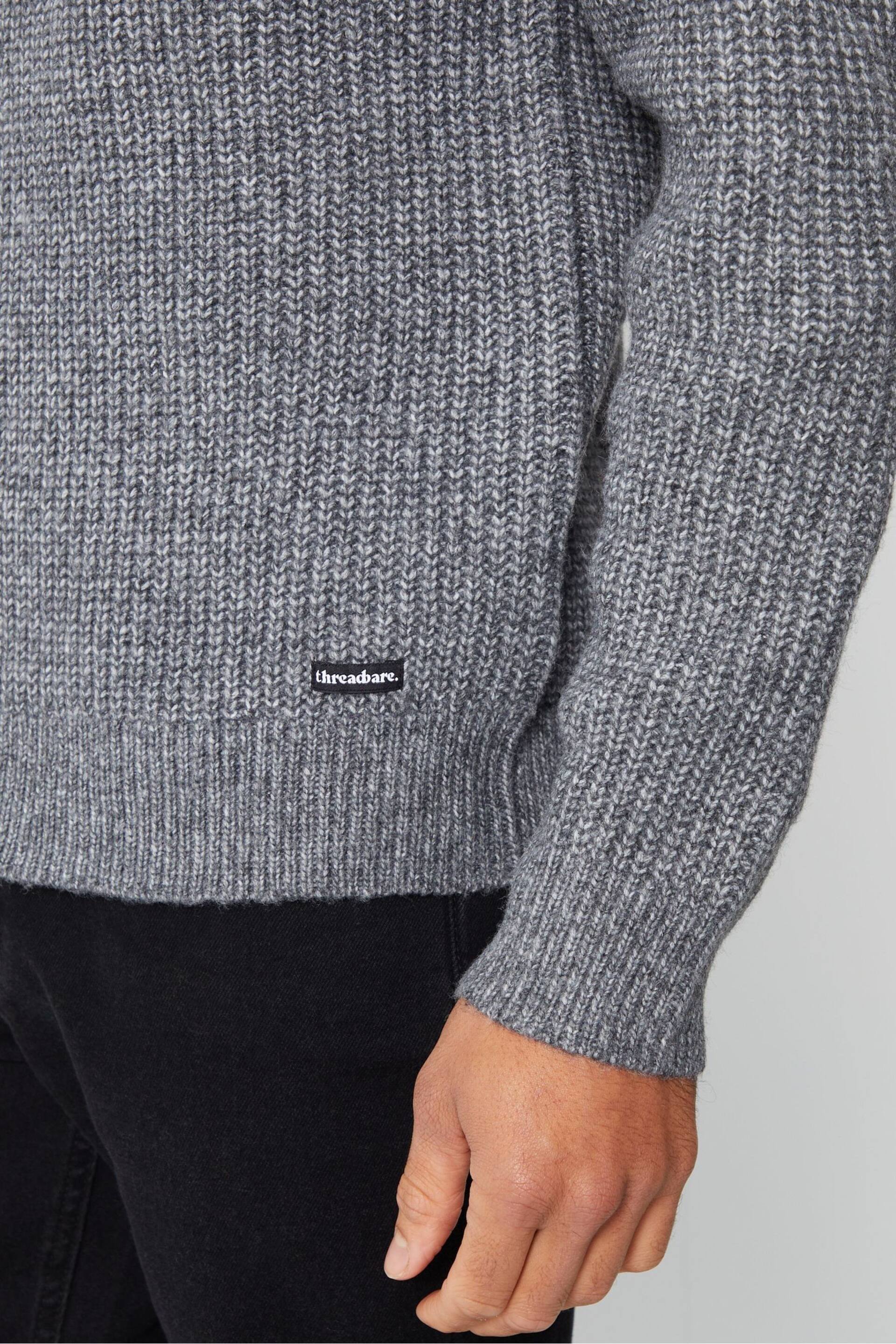 Threadbare Grey Crew Neck Knitted Jumper - Image 5 of 5