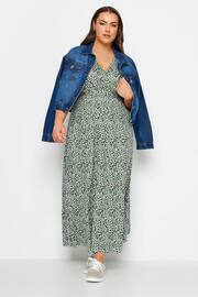 Yours Curve Green Floral Maxi Wrap Dress - Image 3 of 4