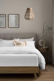 White 100% Cotton Supersoft Brushed Deep Fitted Sheet - Image 2 of 3