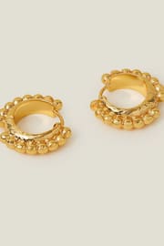 Accessorize 14ct Gold Plated Bobble Round Hoop Earrings - Image 2 of 3