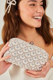 Accessorize Natural Bridal Hand-Beaded Hardcase Clutch - Image 1 of 4