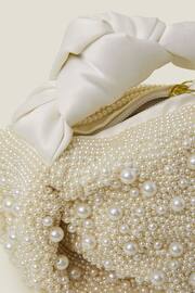 Accessorize Natural Bridal Pearl Satin Bag - Image 4 of 4