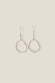 Accessorize Sterling Silver Plated Sparkle Pebble Hoops - Image 1 of 2