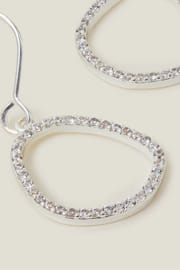 Accessorize Sterling Silver Plated Sparkle Pebble Hoops - Image 2 of 2