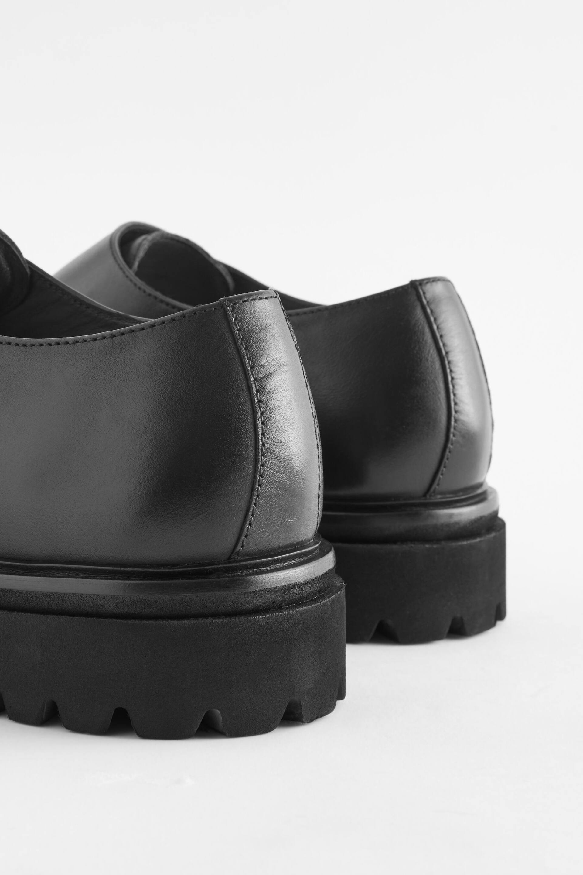 Black EDIT Cleated Leather Monk Shoes - Image 6 of 7