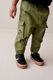 Khaki Green Animals Cargo Trousers (3mths-7yrs) - Image 4 of 7