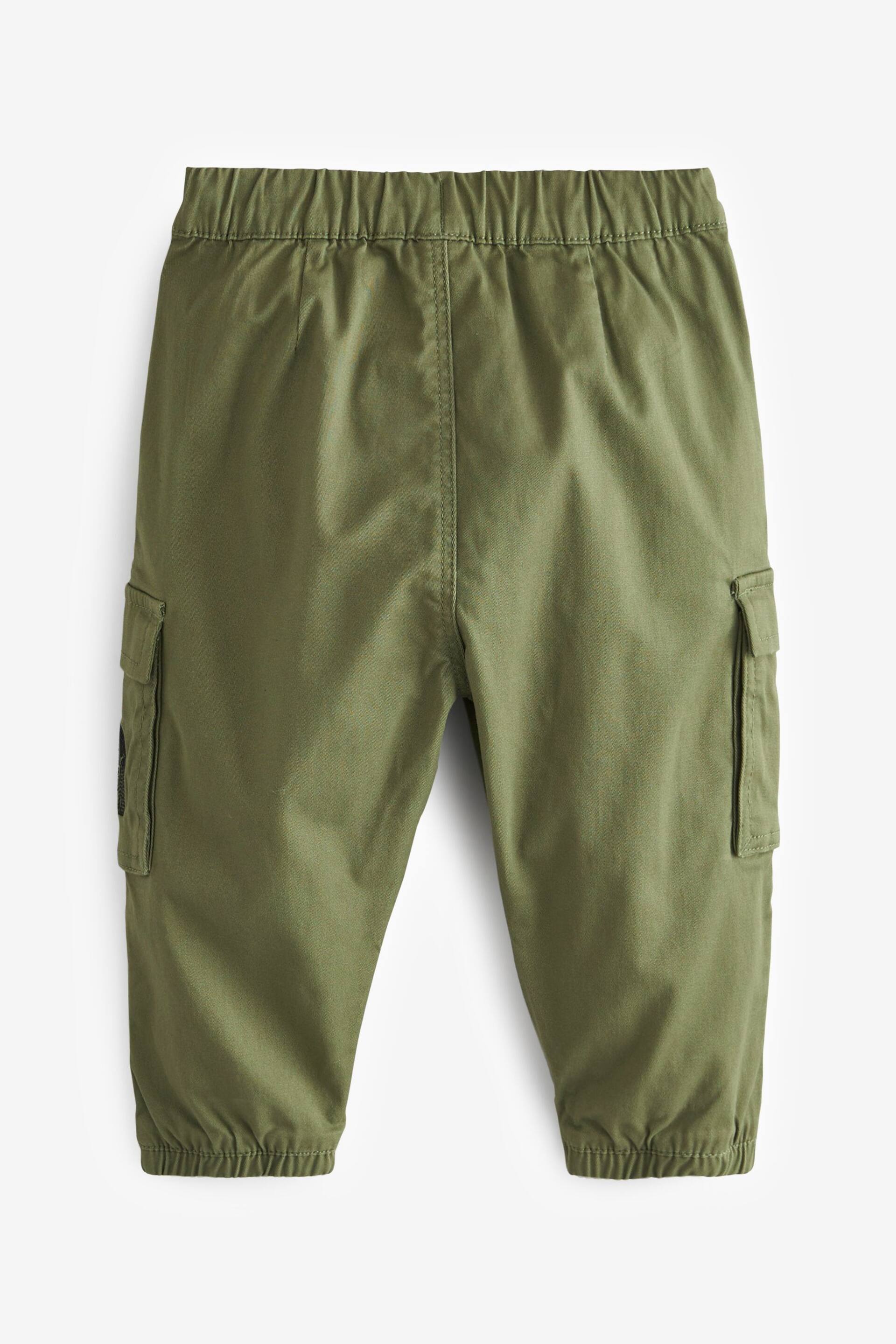 Khaki Green Animals Cargo Trousers (3mths-7yrs) - Image 6 of 7