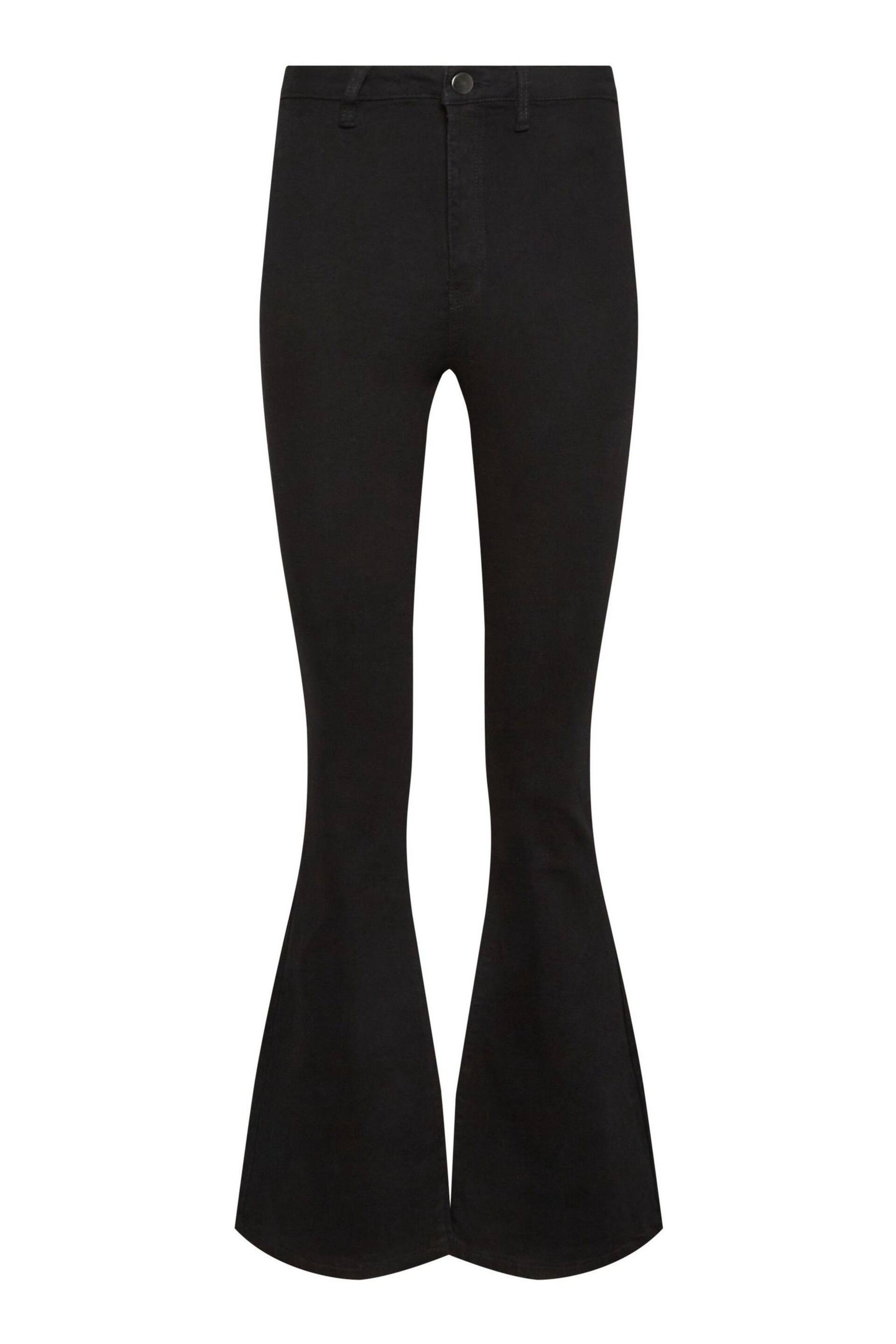 Long Tall Sally Black Denim Flared Jeans - Image 3 of 4