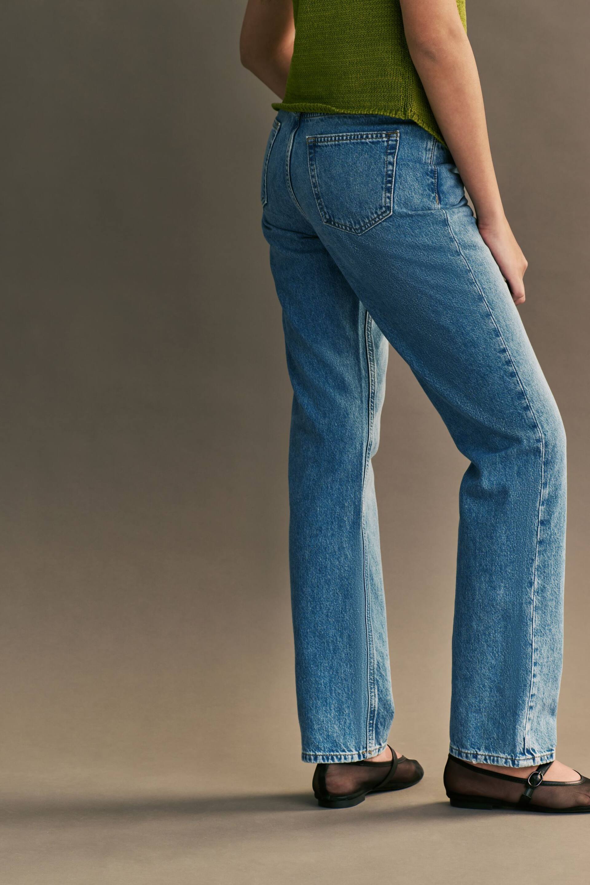 ONLY Blue High Waisted Straight Leg Jeans - Image 2 of 7