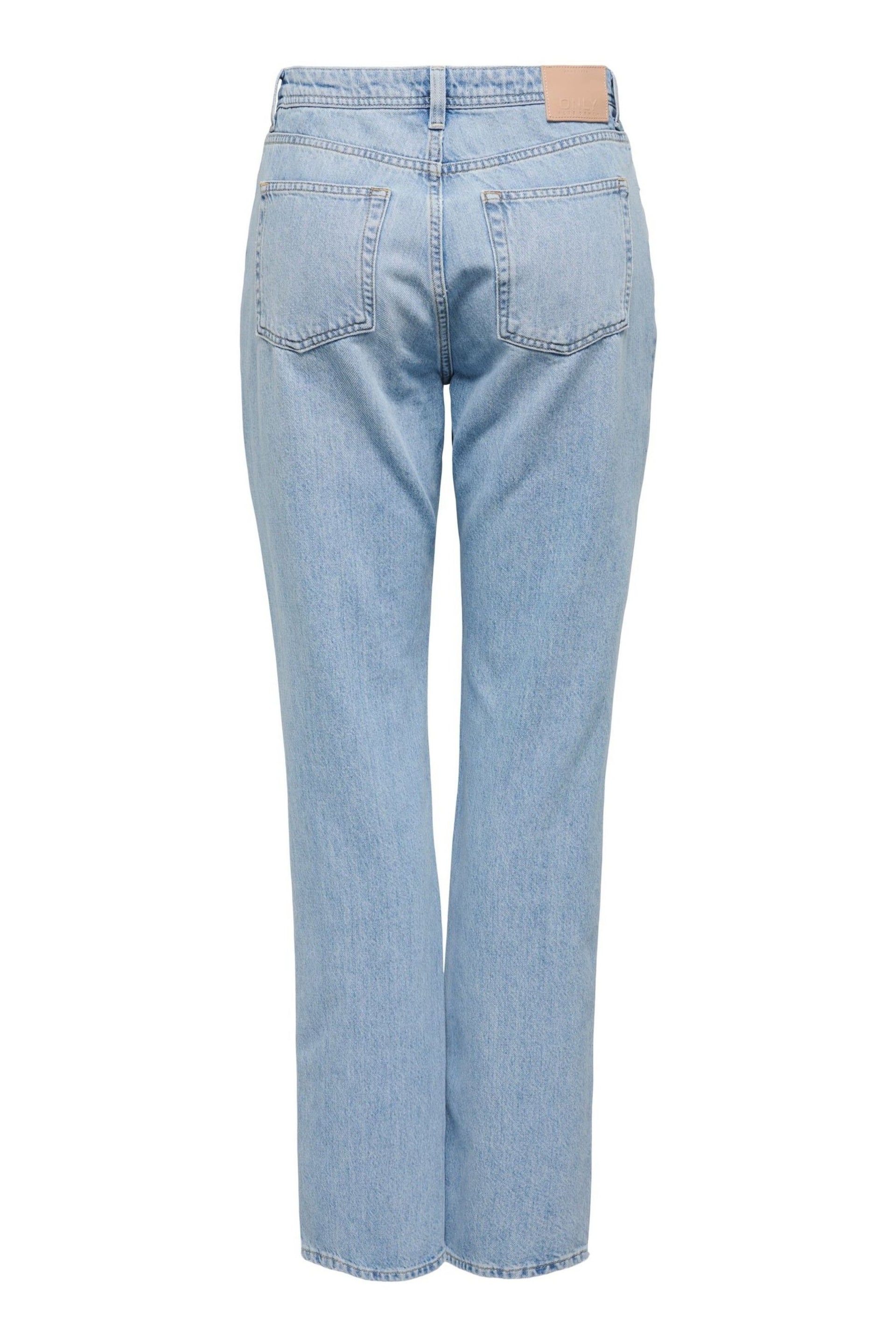 ONLY Blue High Waisted Straight Leg Jeans - Image 7 of 7