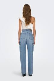 ONLY Blue Utility Cargo Straight Leg Jeans - Image 4 of 7