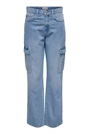 ONLY Blue Utility Cargo Straight Leg Jeans - Image 7 of 7