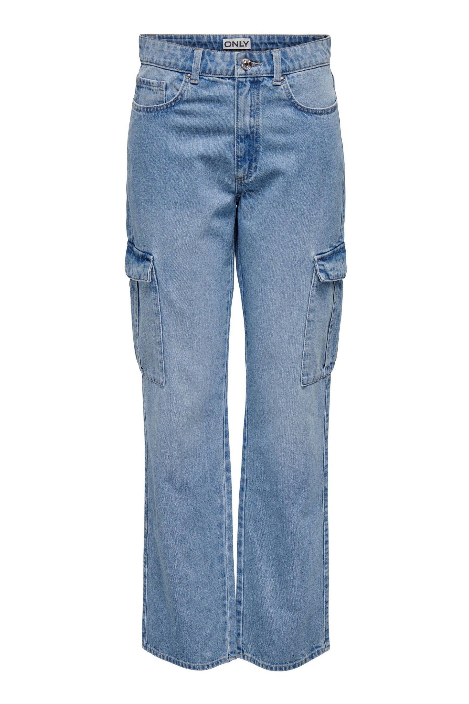 ONLY Blue Utility Cargo Straight Leg Jeans - Image 7 of 7