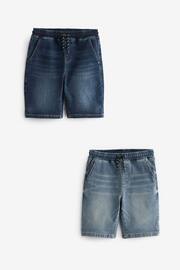 Dark Blue/Light Blue Jersey Denim Shorts 2 Pack (3-16yrs) - Image 1 of 5
