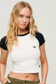 SUPERDRY White Crop Baseball Top - Image 1 of 3